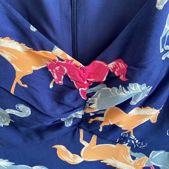 ModCloth M neon stampede dress with horse print - Picture 6 of 9